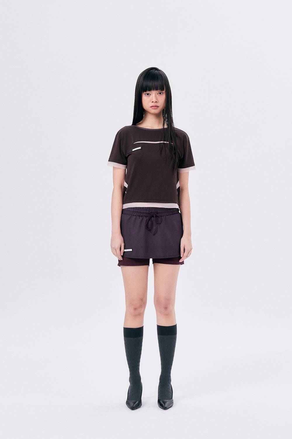 MESH SPORTS TEE / BROWN - HALOMINIUM  할로미늄 - CAVA LIFE