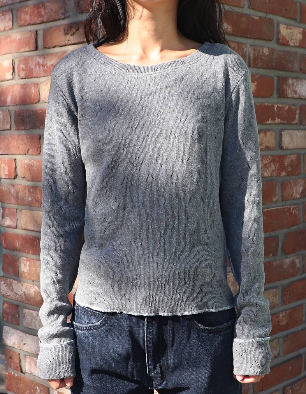 Punching Knit (GREY) WOMENS