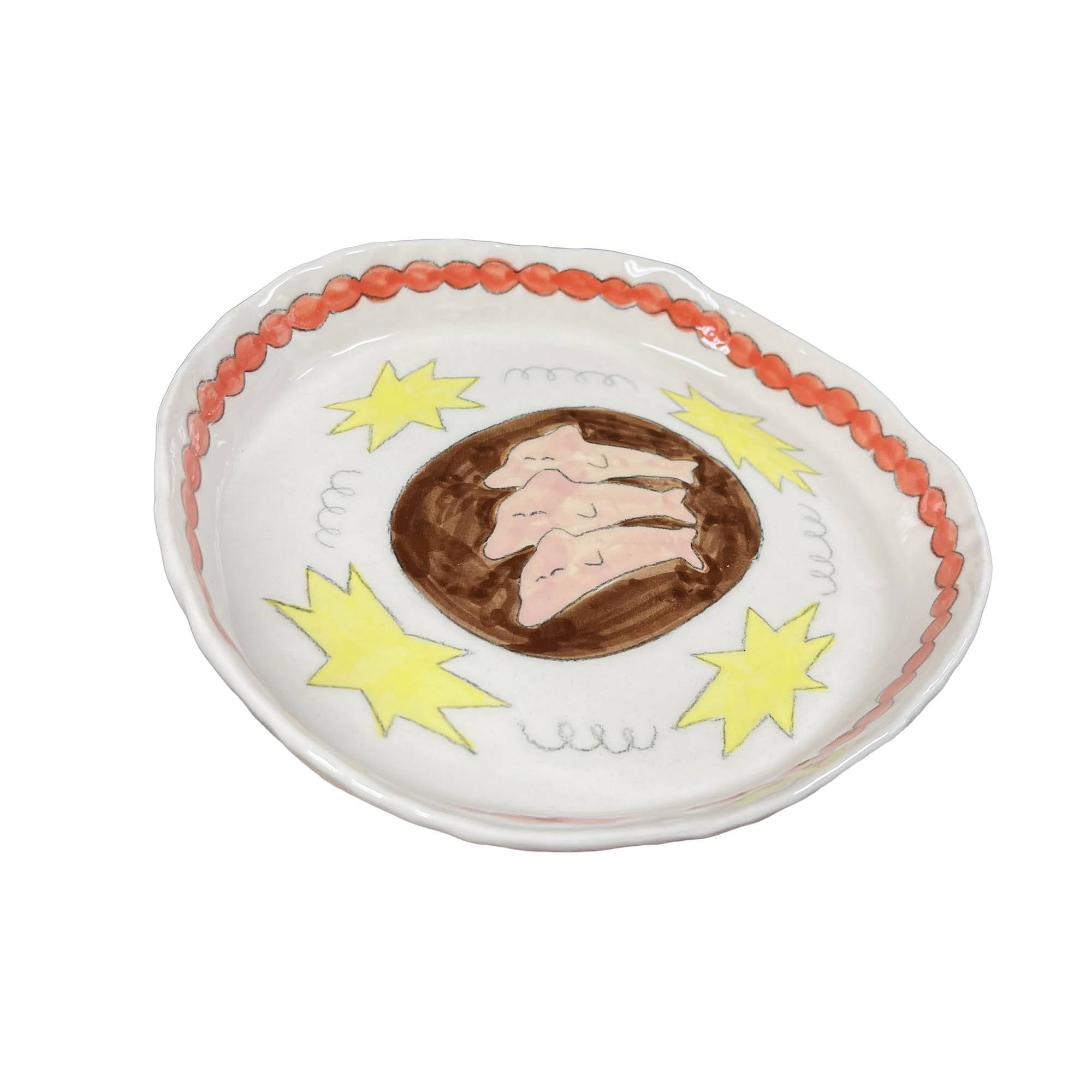 세쌍둥이 돌고래와 빙글빙글 별님 접시 - steadinary 스테디너리 - CAVA LIFE