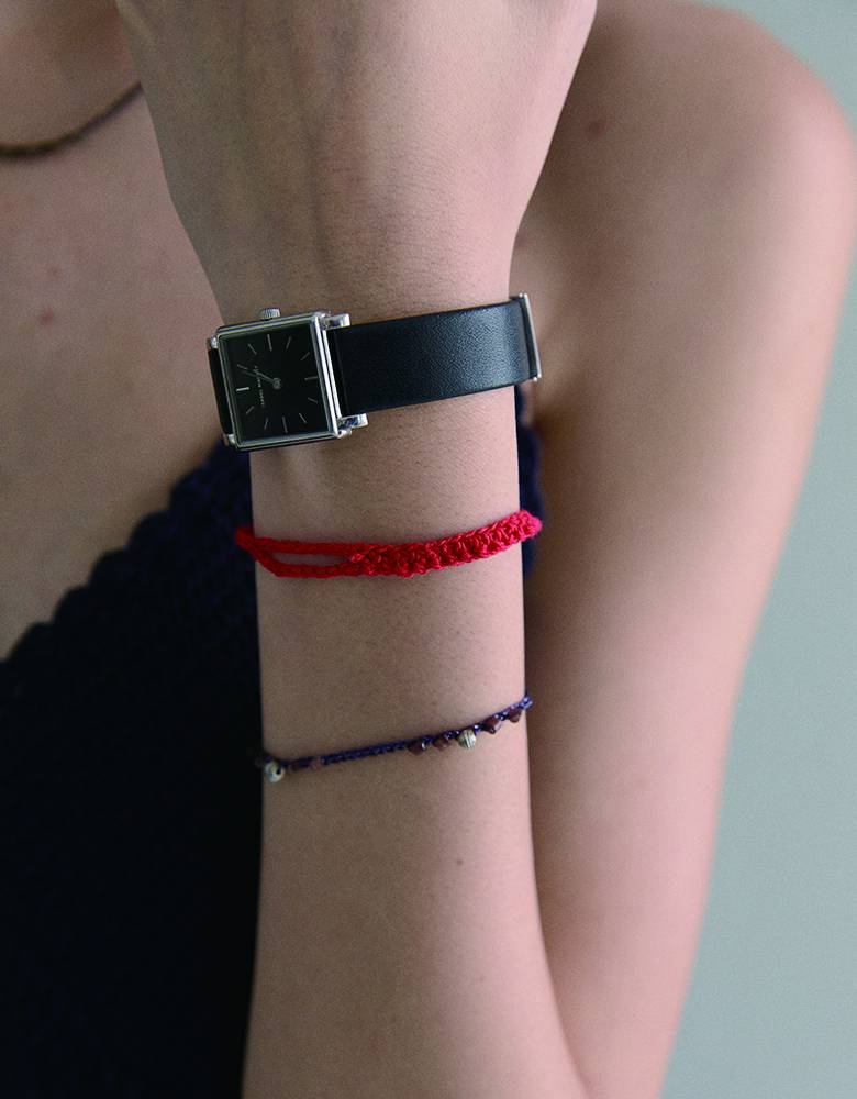 crochet bracelet/ red