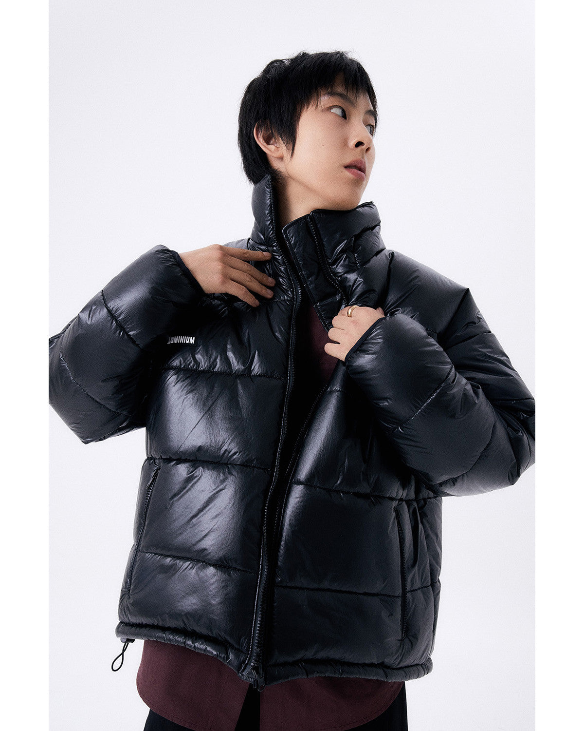 フォイルリバーシブルパディングジャケット/ブラック