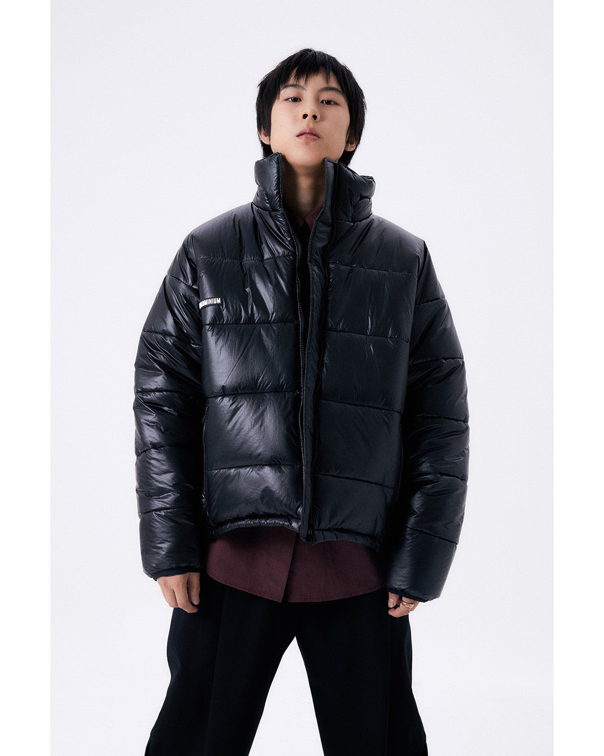フォイルリバーシブルパディングジャケット/ブラック