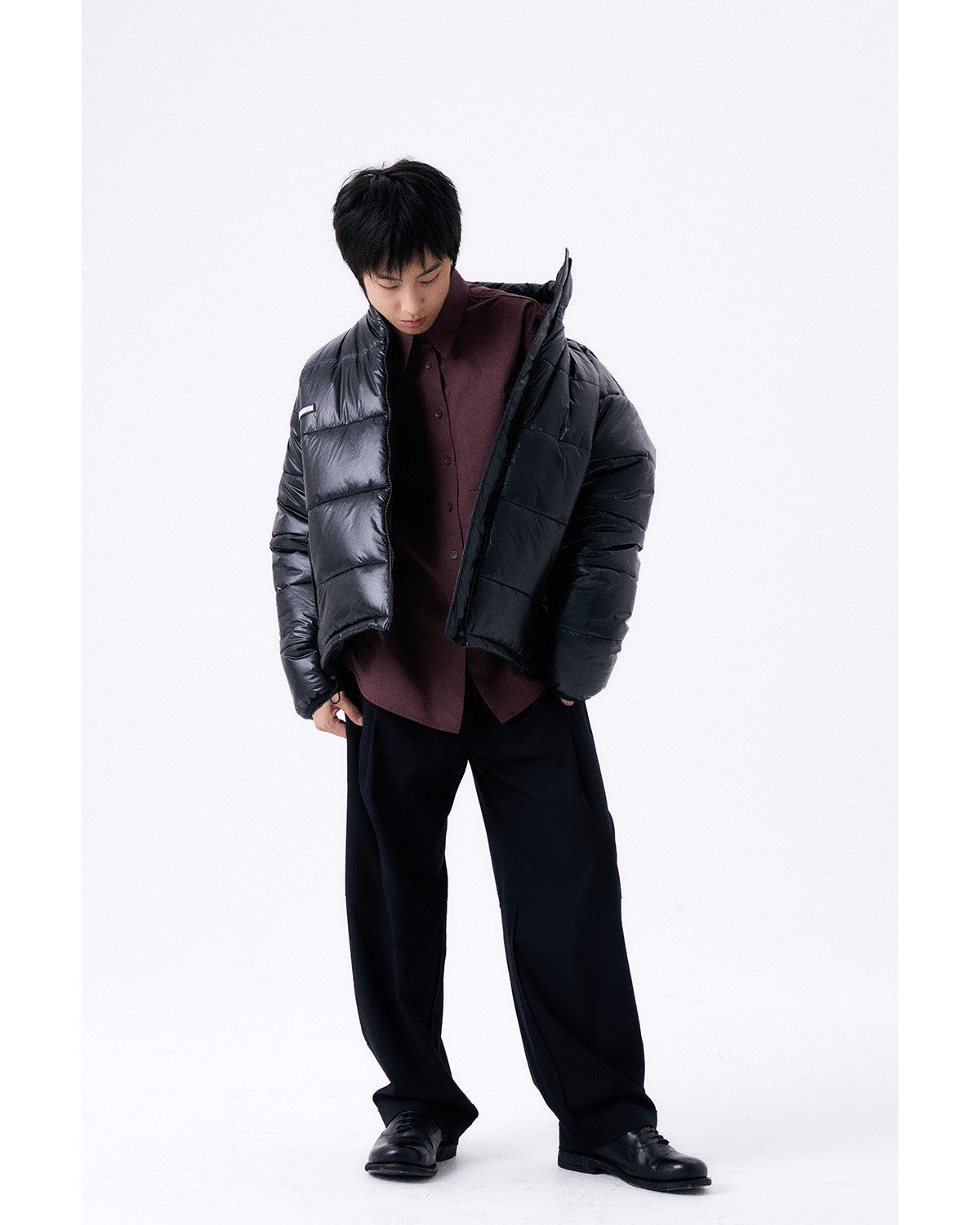 フォイルリバーシブルパディングジャケット/ブラック