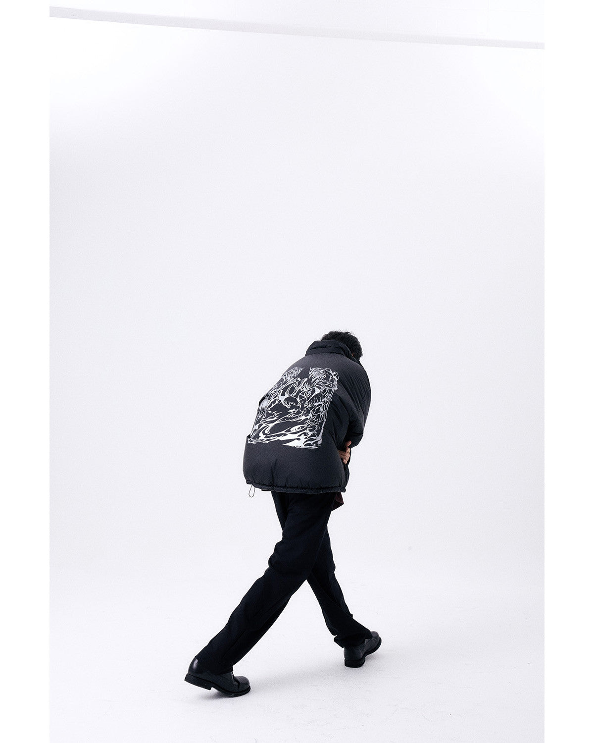 フォイルリバーシブルパディングジャケット/ブラック