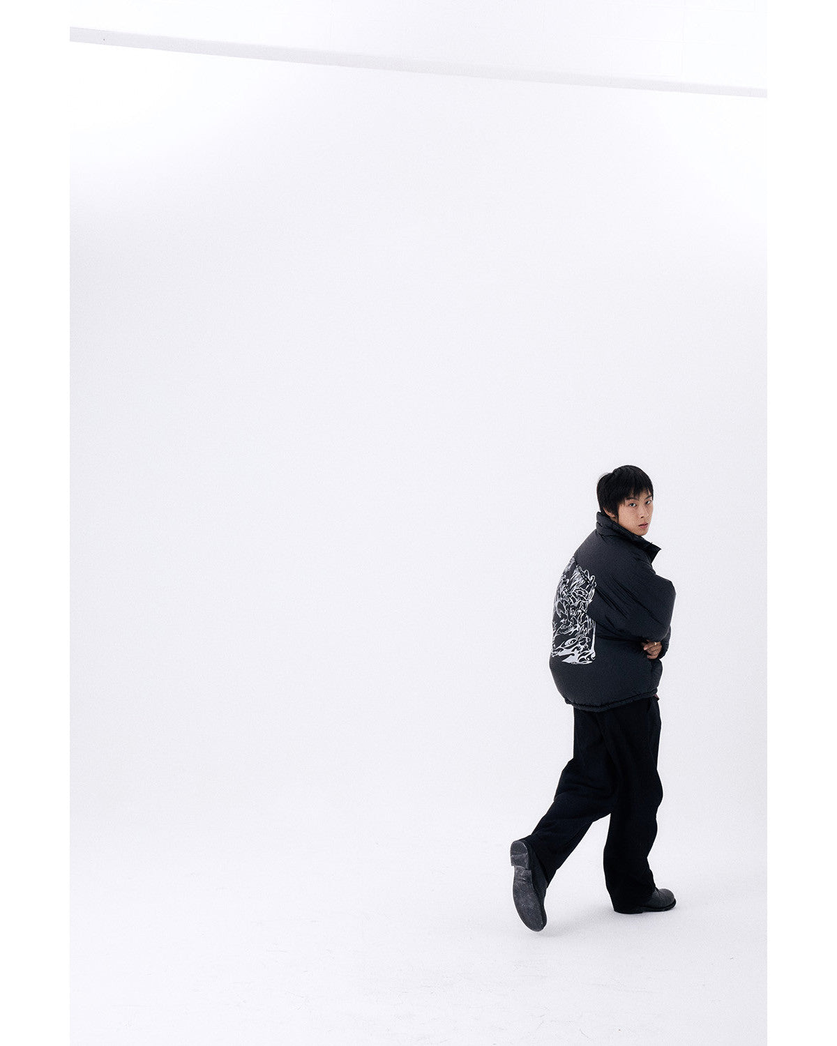 フォイルリバーシブルパディングジャケット/ブラック