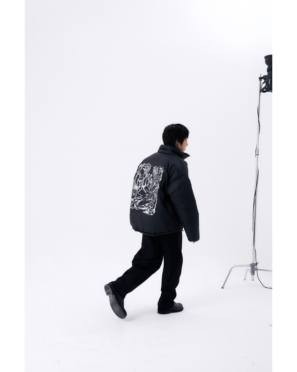 フォイルリバーシブルパディングジャケット/ブラック