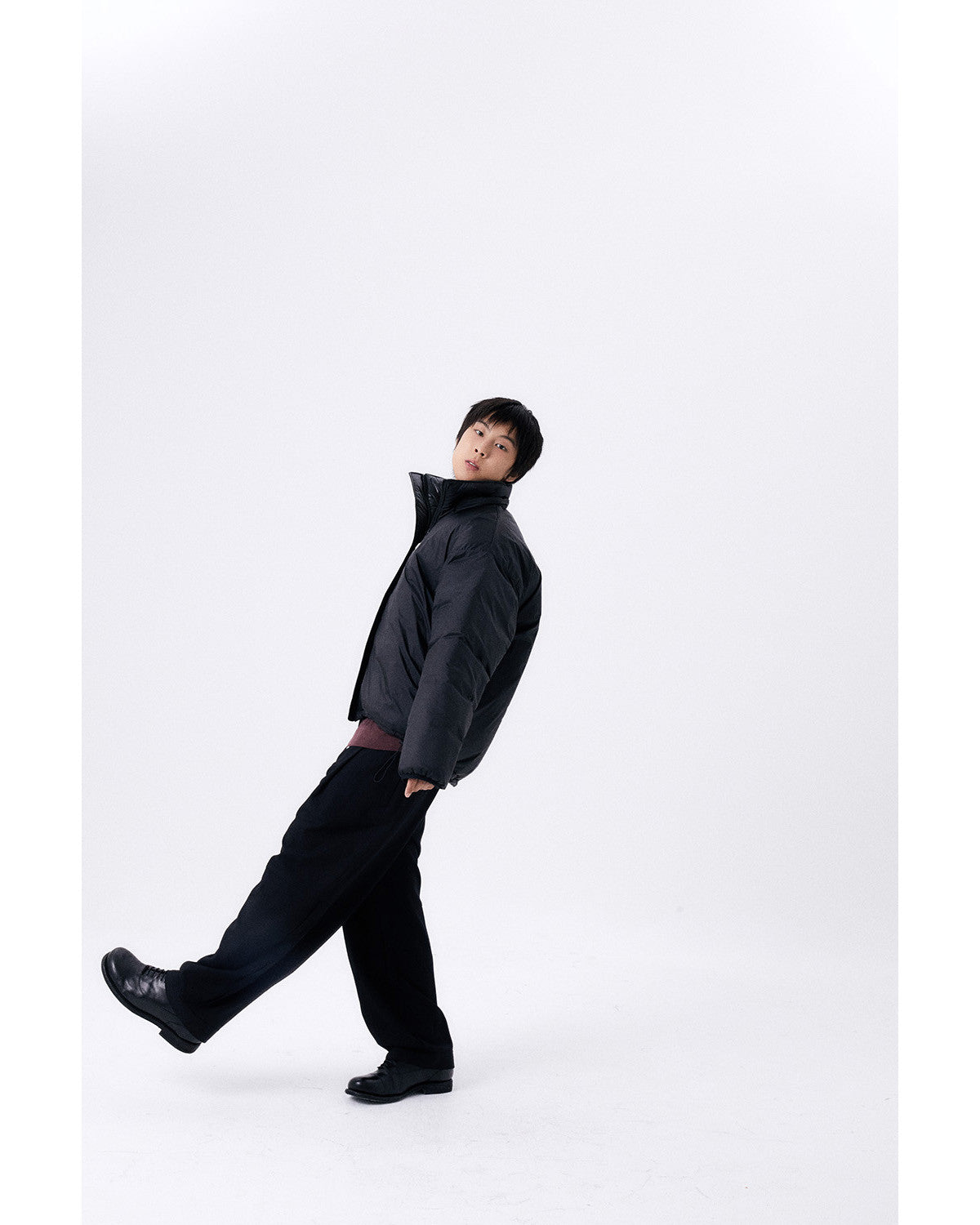 フォイルリバーシブルパディングジャケット/ブラック