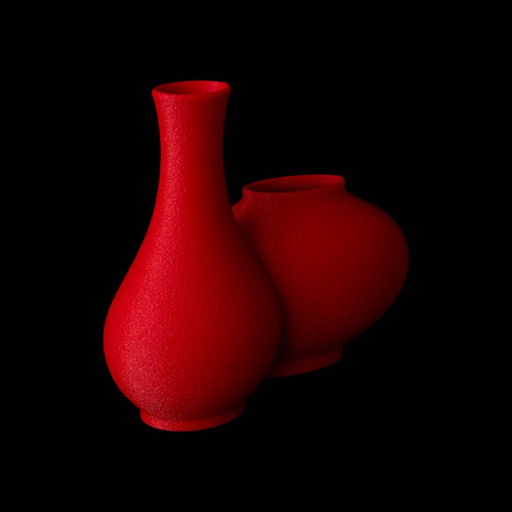 겹쳐진 작은 달항아리와 호리병