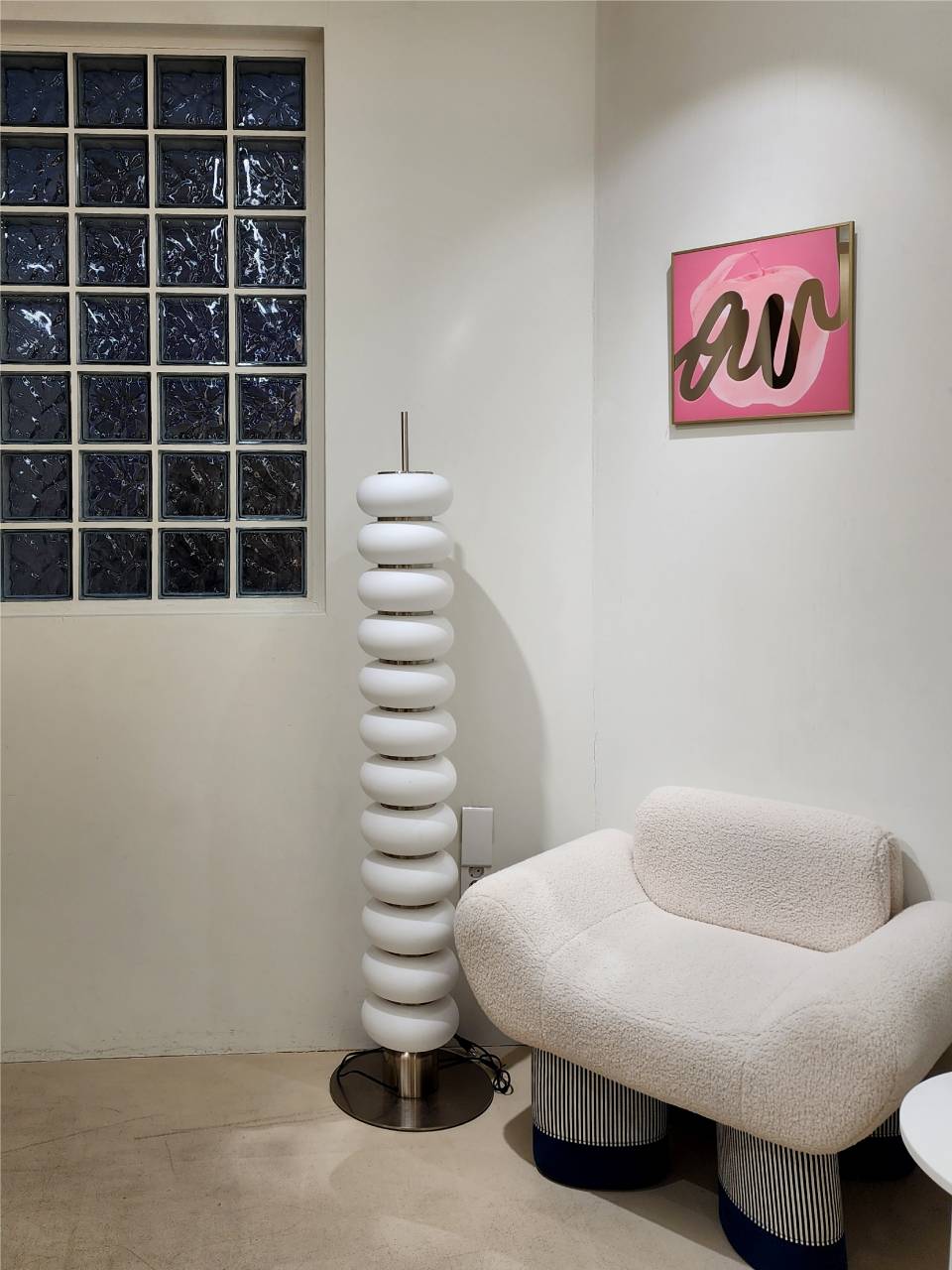 애플 드로잉 포스터 거울_핑크 40cm