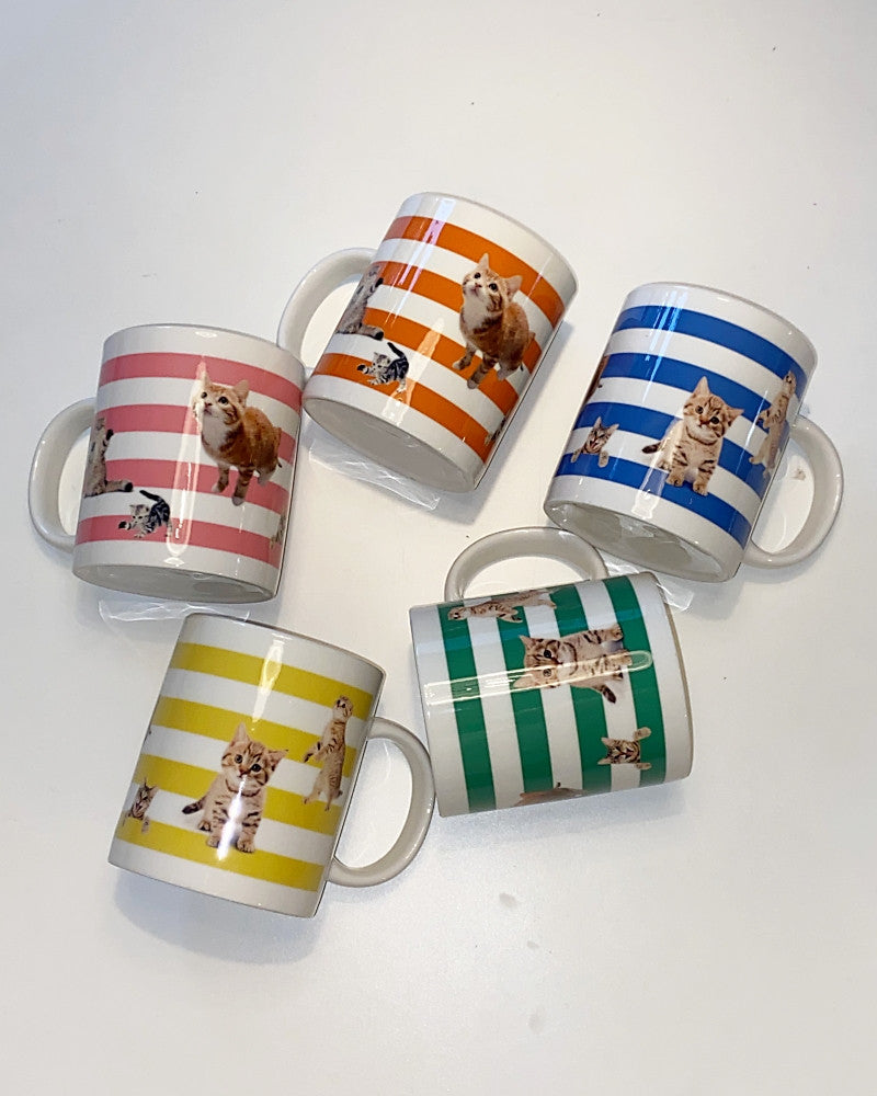 러브캣 스트라이프 머그컵 - you like what 유라이크왓 - CAVA LIFE