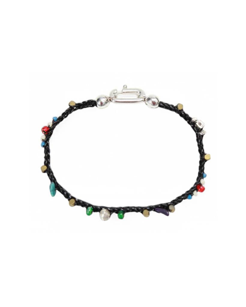 night of village  metallic crochet bracelet (bold)