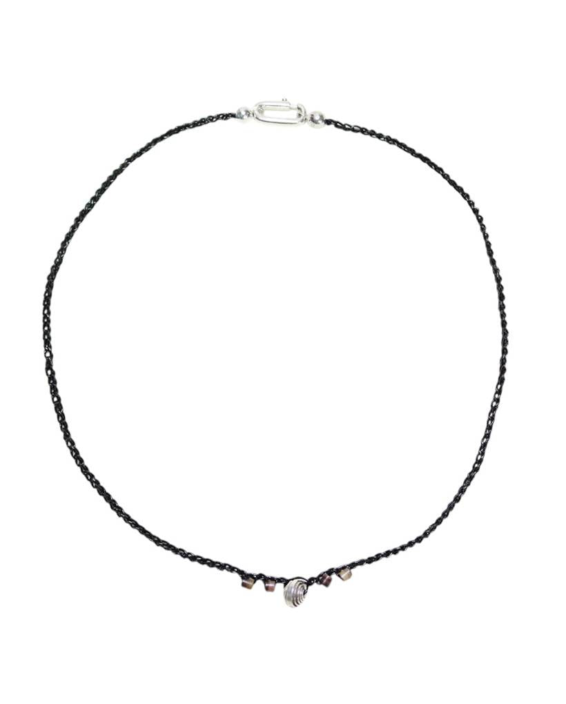 pastry and peanut metallic crochet necklace