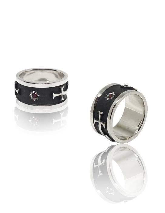 세트 가넷 칼 유화 반지 - Sekhmet 세크메트 - CAVA LIFE