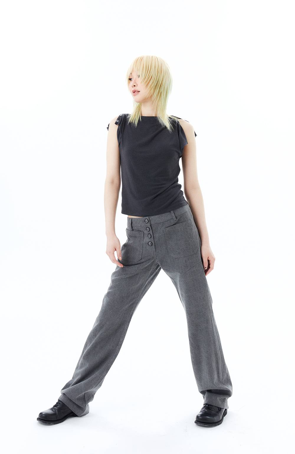 STRIPE BOOTSCUT / GRAY