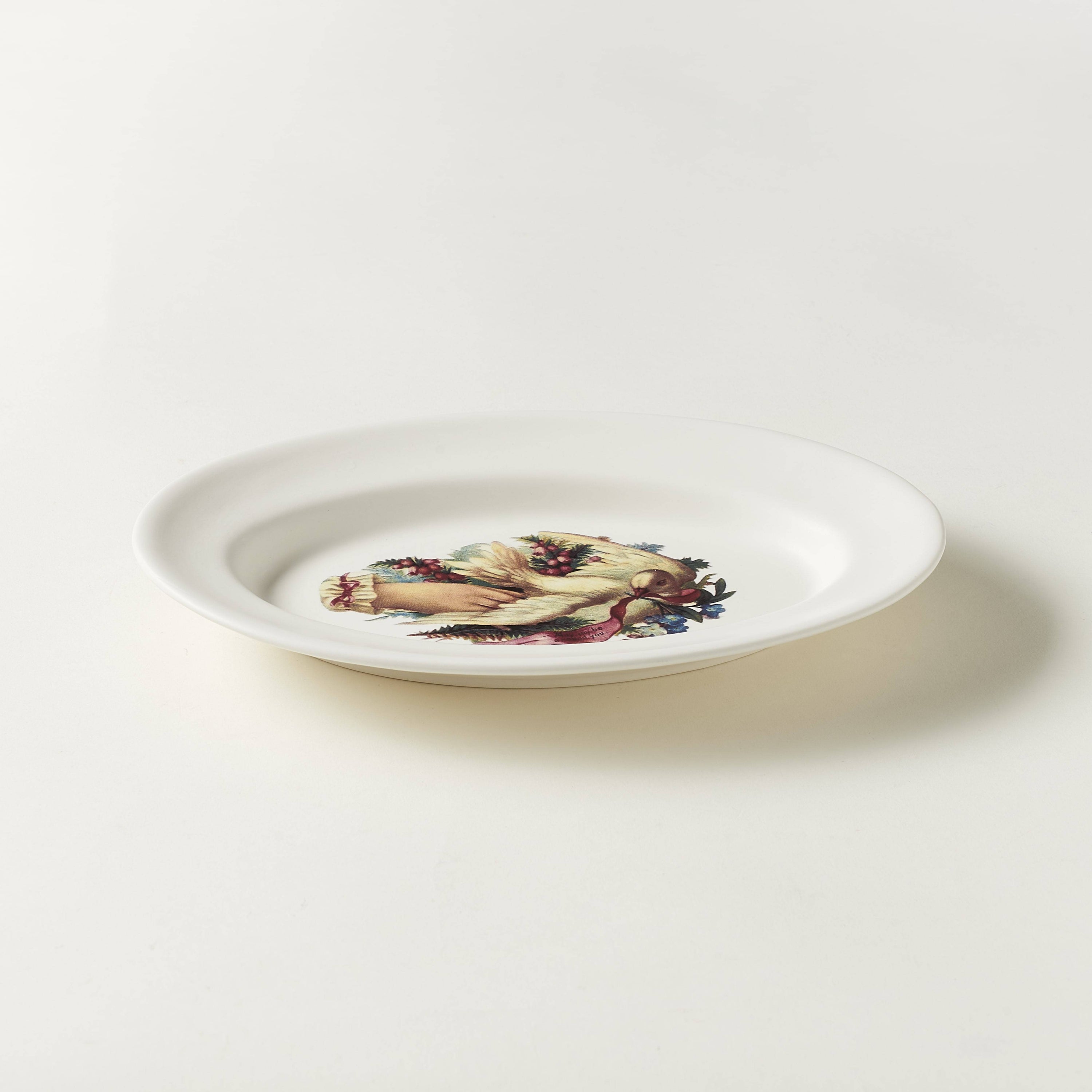 비둘기 손그림 오벌접시 - chinoiserie 시누아즈리 - CAVA LIFE