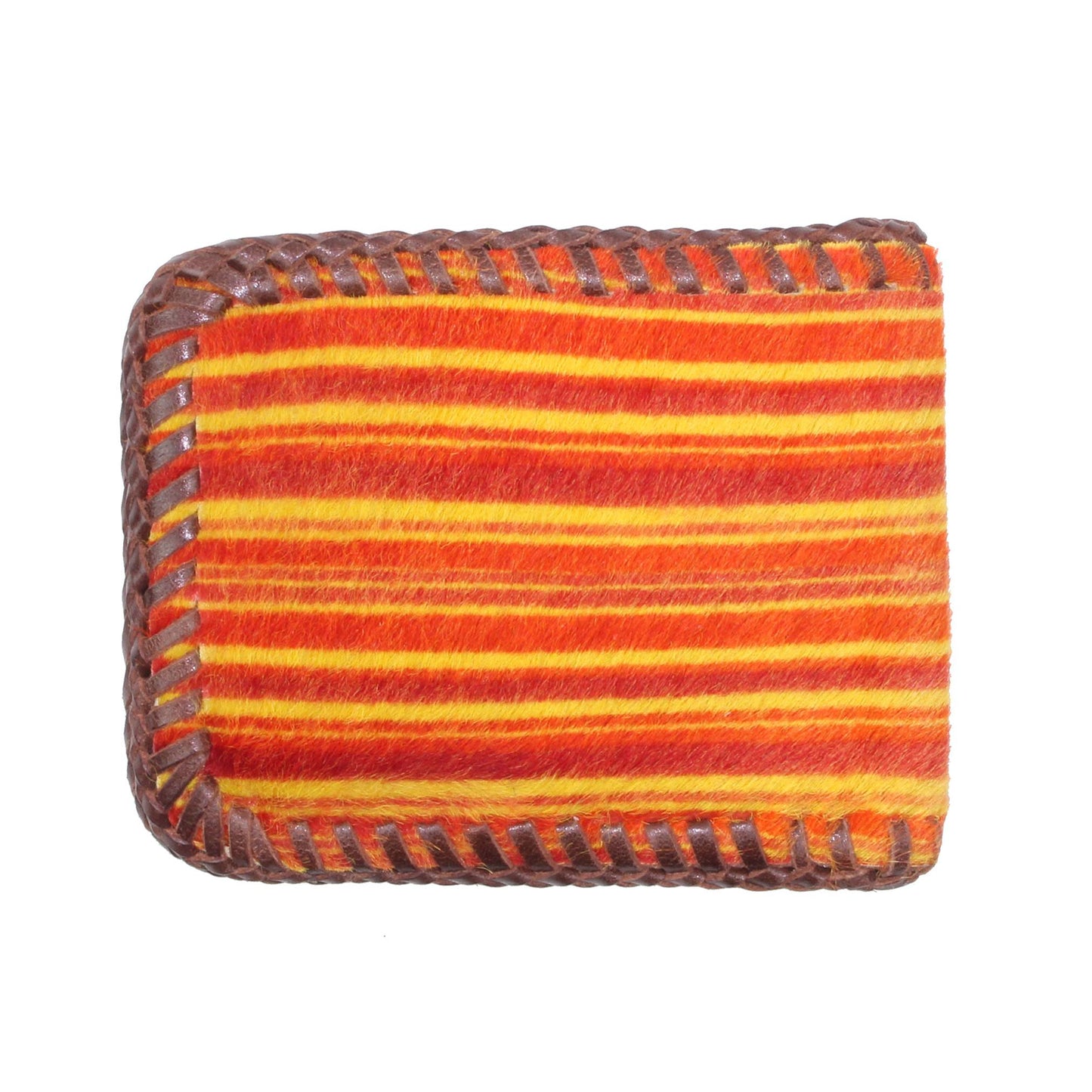 BIFOLD WALLET(Unborn Calf-skin) - Orange stripe - LOVE PARADE 러브퍼레이드 - CAVA LIFE