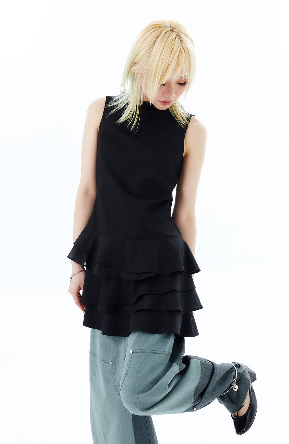 HEM POCKETS JEANS 2 / GREEN