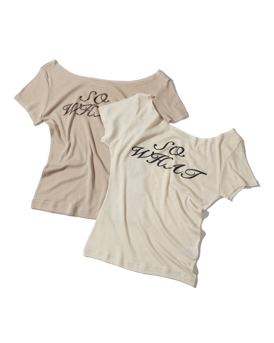 SO WHAT Half Sleeve T-shirt (BEIGE)