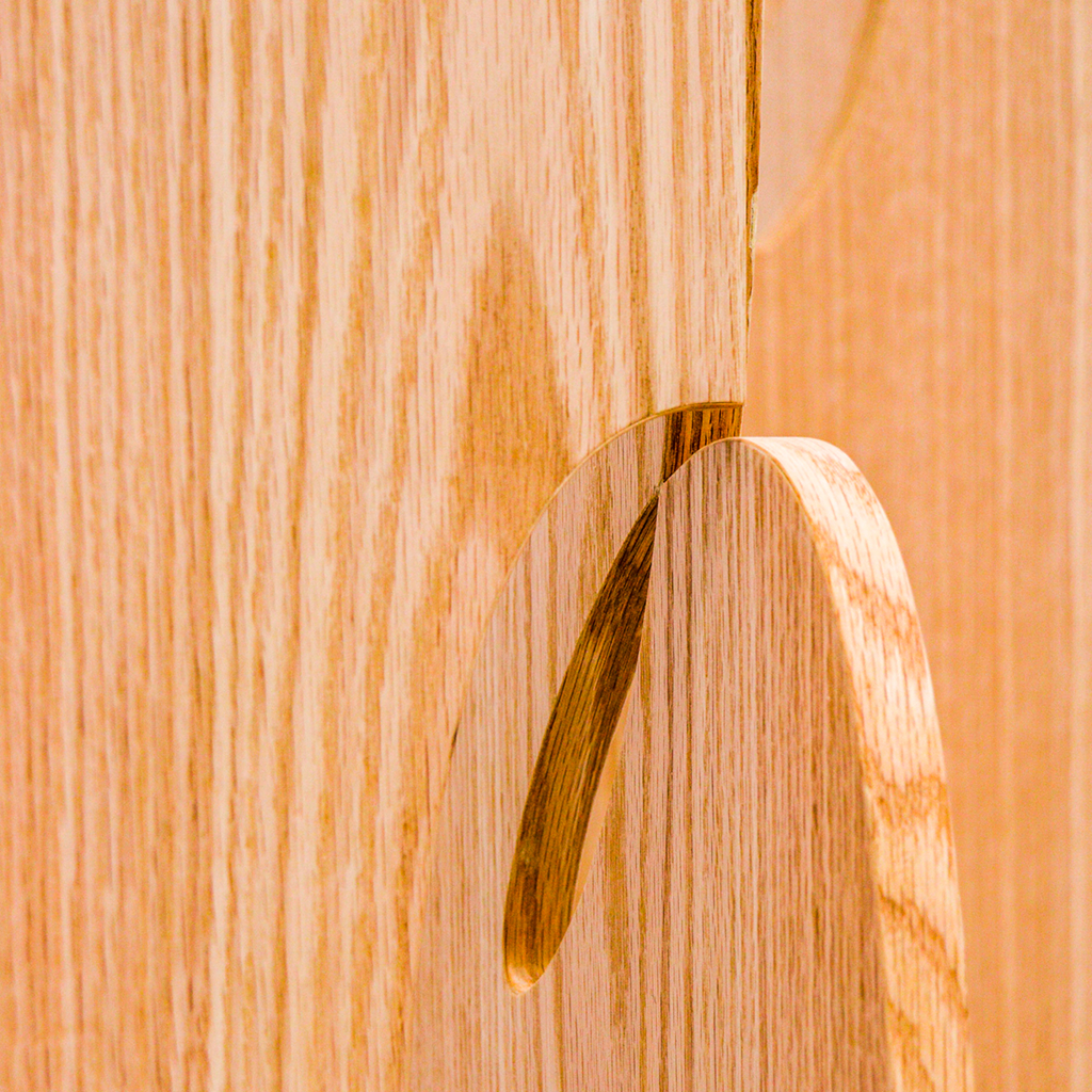 Curly Room Divider | Red Oak