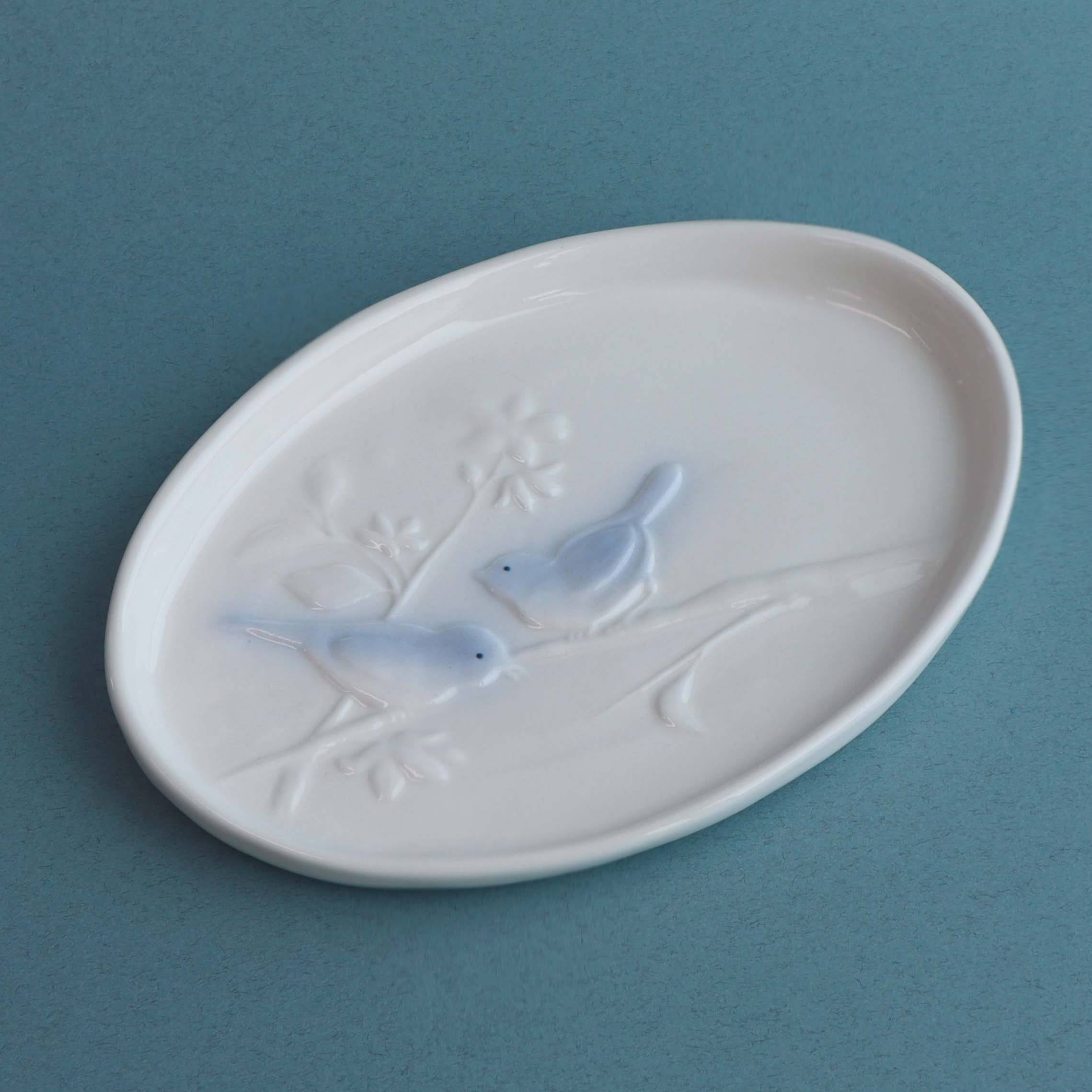 blue birds plate