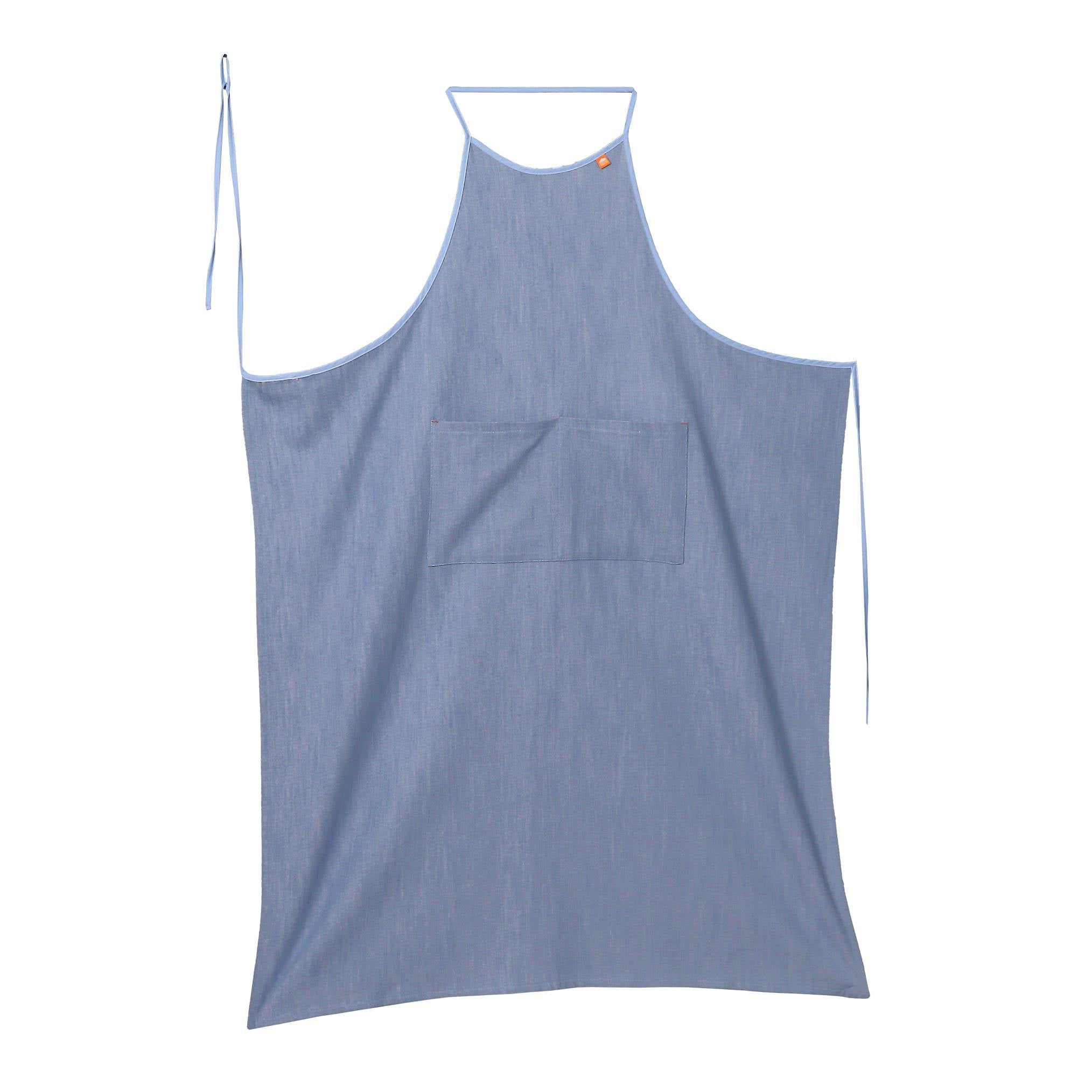 Basic Apron A in Organic cotton Denim Blue