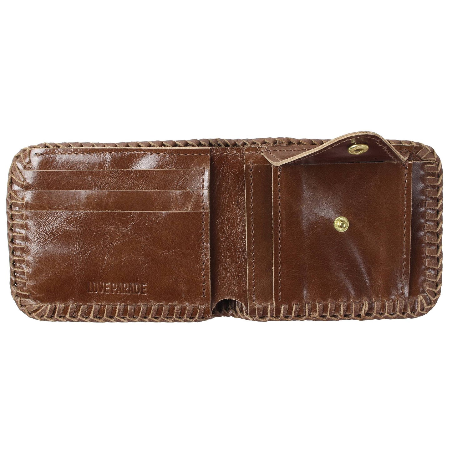 BIFOLD WALLET(Unborn Calf-skin) - Brown stripe - LOVE PARADE 러브퍼레이드 - CAVA LIFE