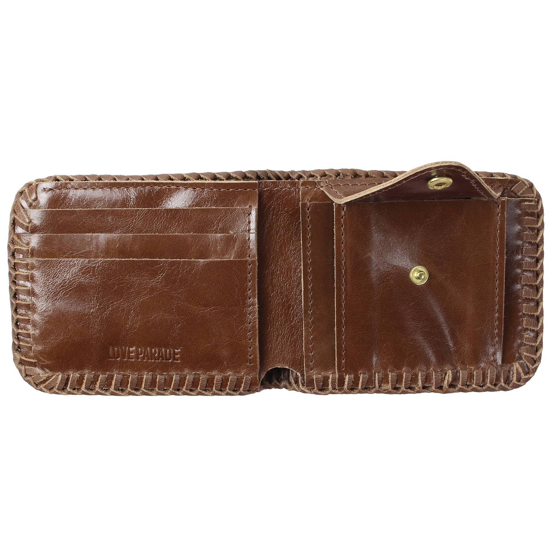 BIFOLD WALLET(Unborn Calf-skin) - Brown stripe - LOVE PARADE 러브퍼레이드 - CAVA LIFE