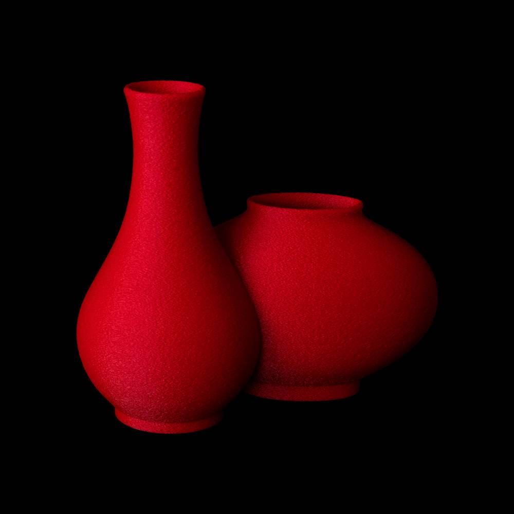 겹쳐진 작은 달항아리와 호리병