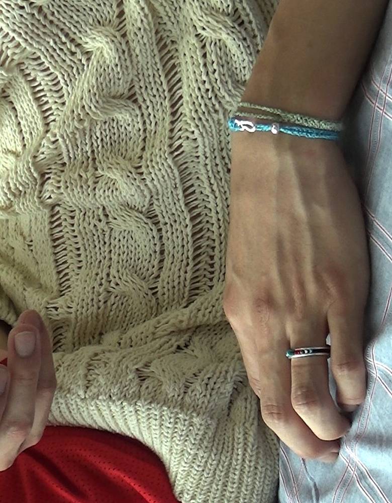 crochet bracelet/ cerulean blue