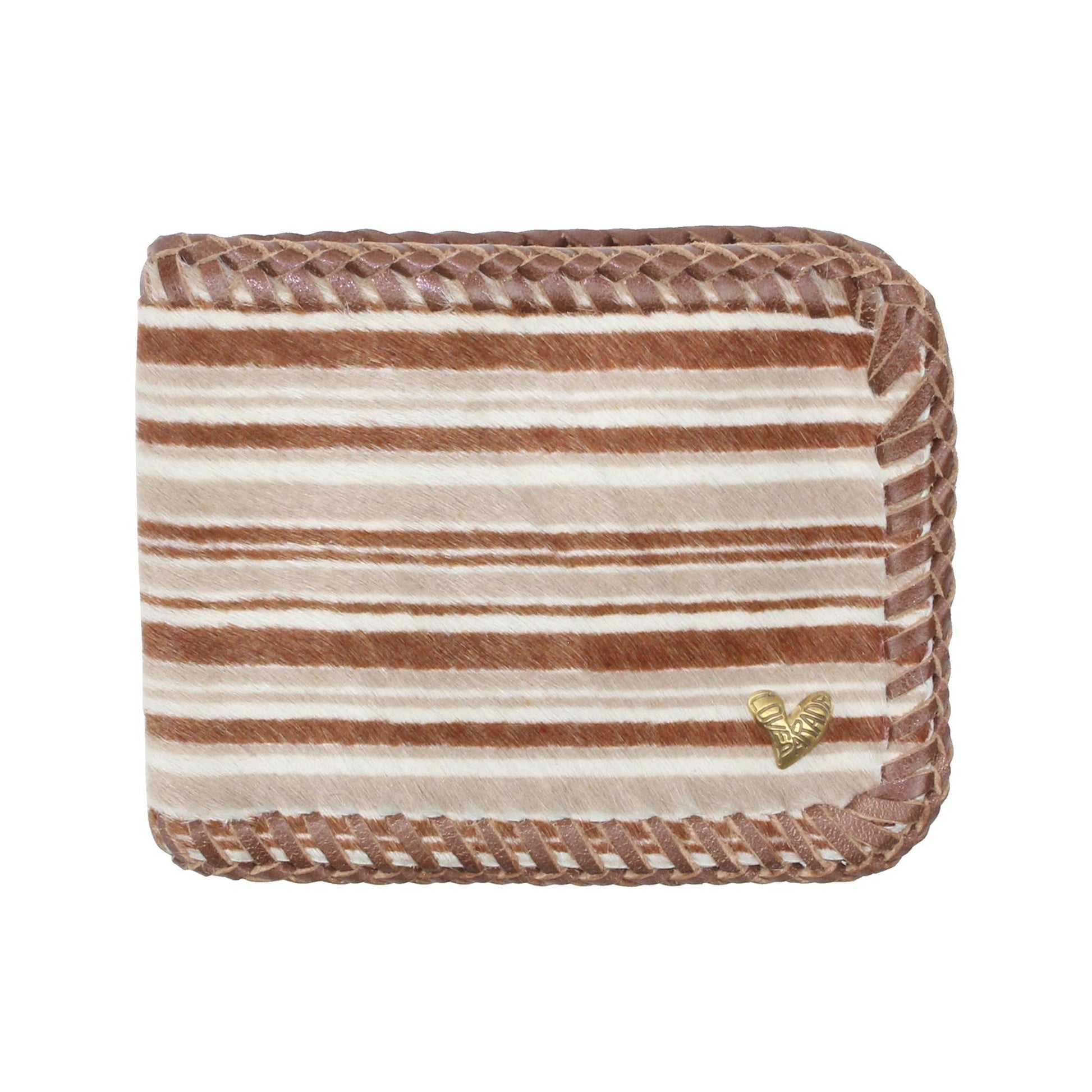 BIFOLD WALLET(Unborn Calf-skin) - Brown stripe - LOVE PARADE 러브퍼레이드 - CAVA LIFE