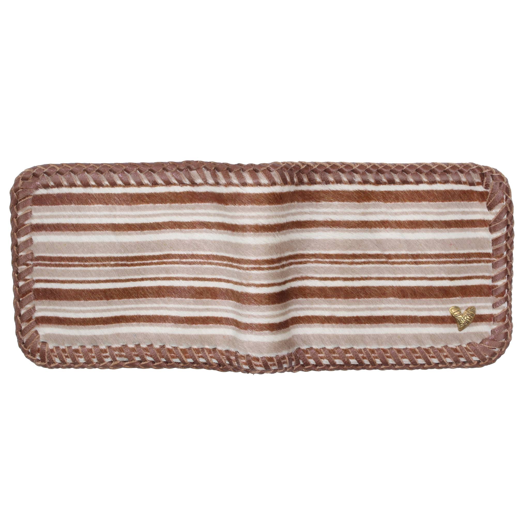 BIFOLD WALLET(Unborn Calf-skin) - Brown stripe - LOVE PARADE 러브퍼레이드 - CAVA LIFE