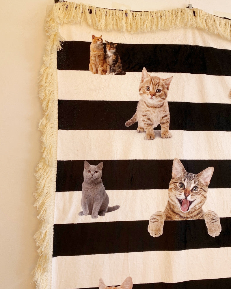 러브캣 스트라이프 블랭킷 - you like what 유라이크왓 - CAVA LIFE