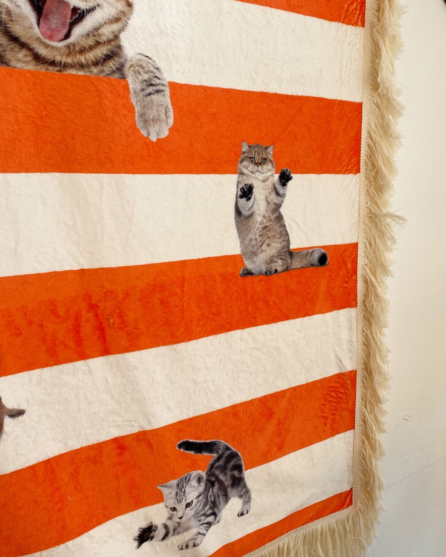 러브캣 스트라이프 블랭킷 - you like what 유라이크왓 - CAVA LIFE