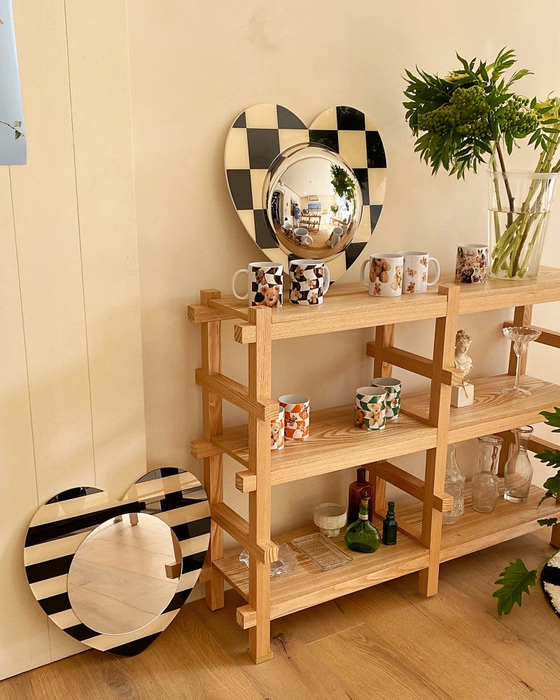 하트 아크릴 볼록거울 (체커보드) - you like what 유라이크왓 - CAVA LIFE