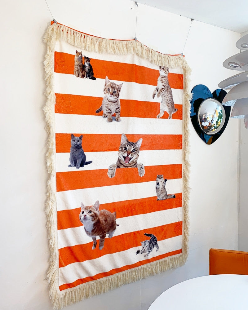 러브캣 스트라이프 블랭킷 - you like what 유라이크왓 - CAVA LIFE