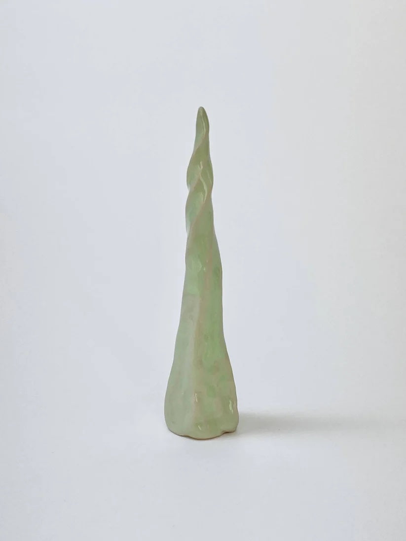 Horn of Unicorn - spiral emerald green