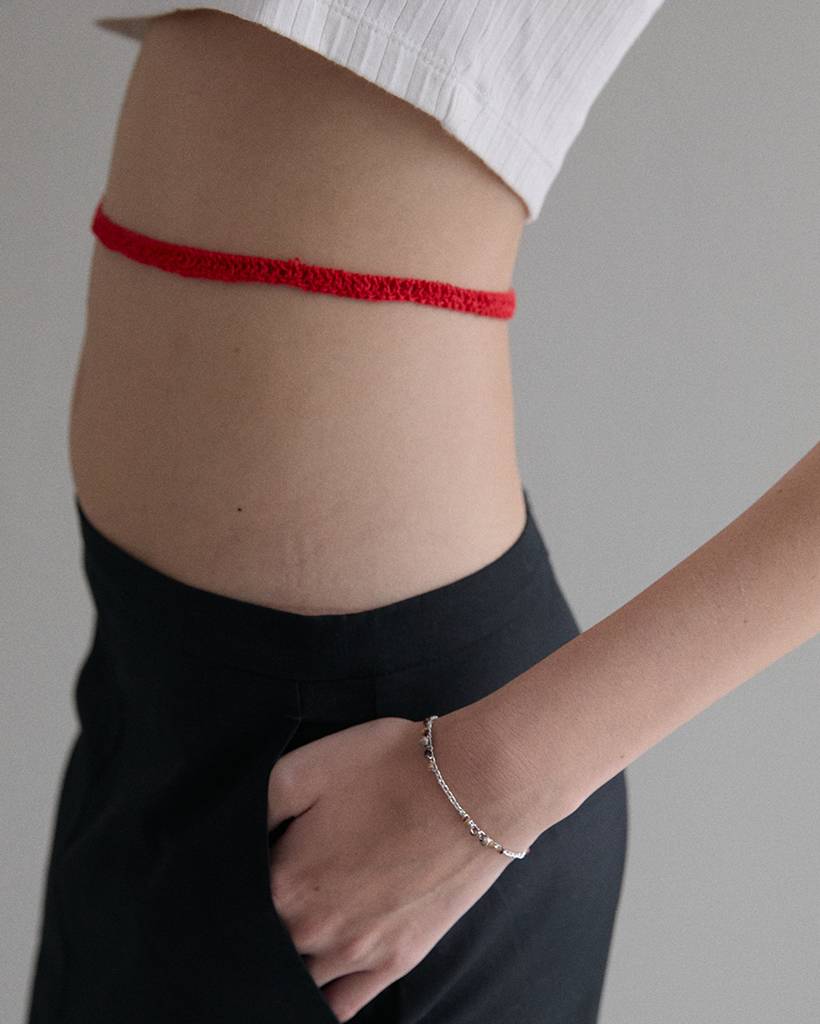 pastry and peanut metallic crochet bracelet