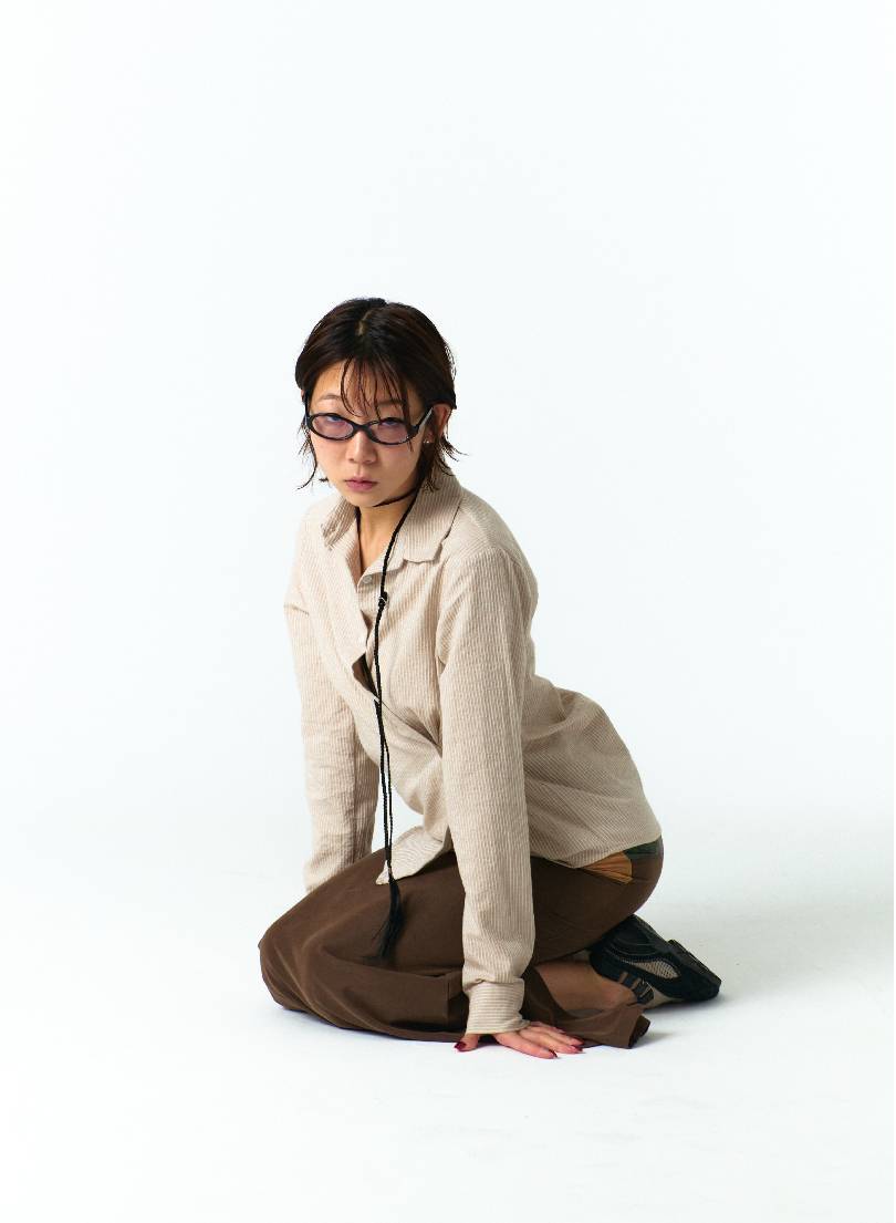 EXTRA BUTTONS STRIPE SHIRTS (BROWN)