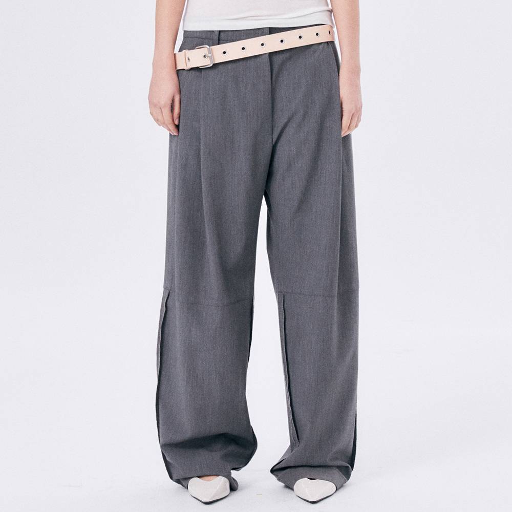 ONE TUCK WOOL PANTS 2 / GRAY