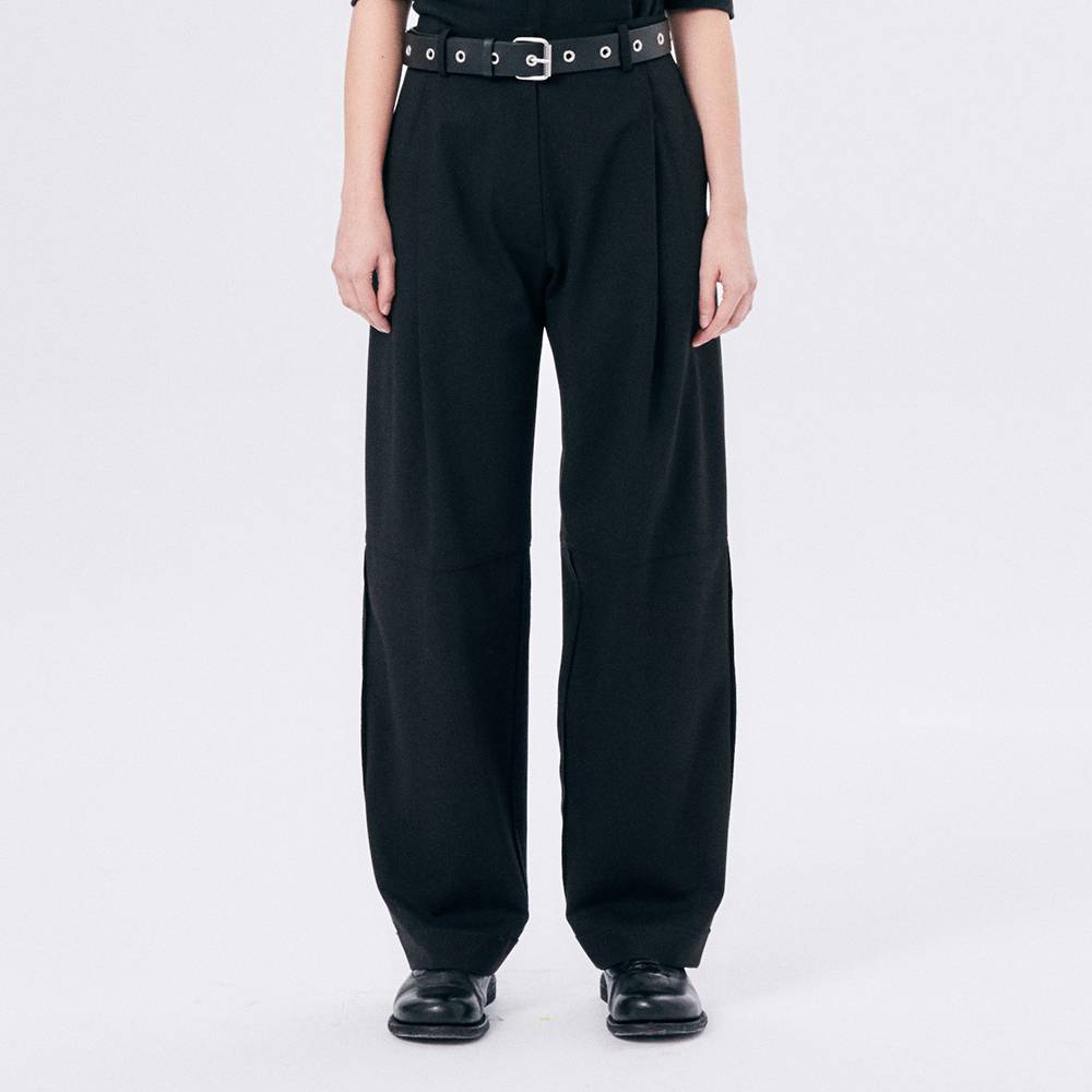 ONE TUCK WOOL PANTS 2 / BLACK - HALOMINIUM  할로미늄 - CAVA LIFE