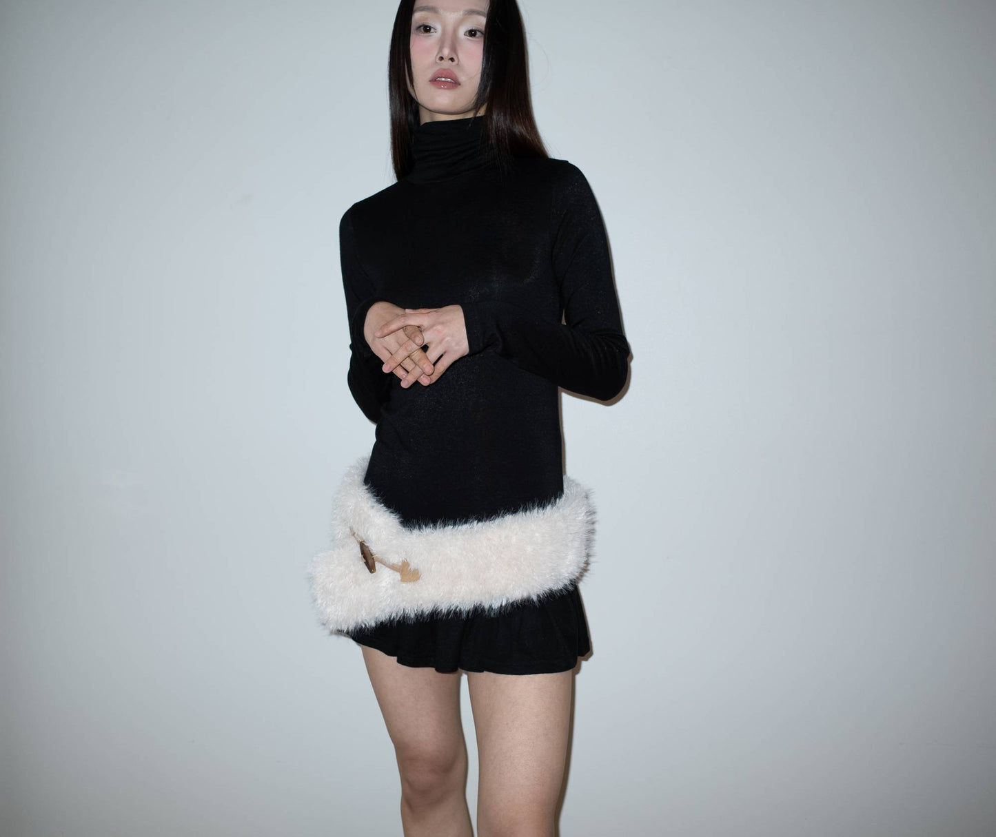 TOGGLE FUR BELT (IVORY)