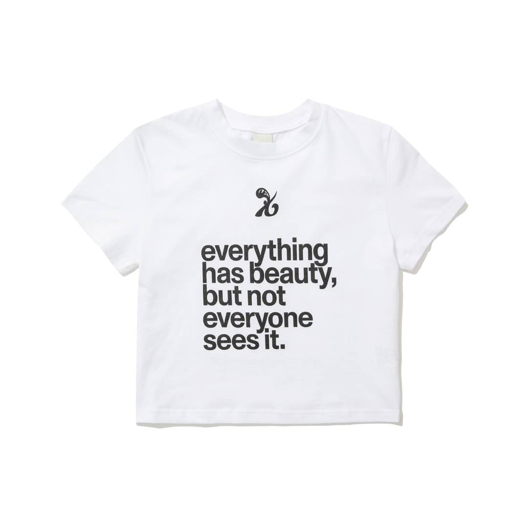 BEAUTY symbol Crop T-Shirt (WHITE) - KRUCHI 크루치 - CAVA LIFE