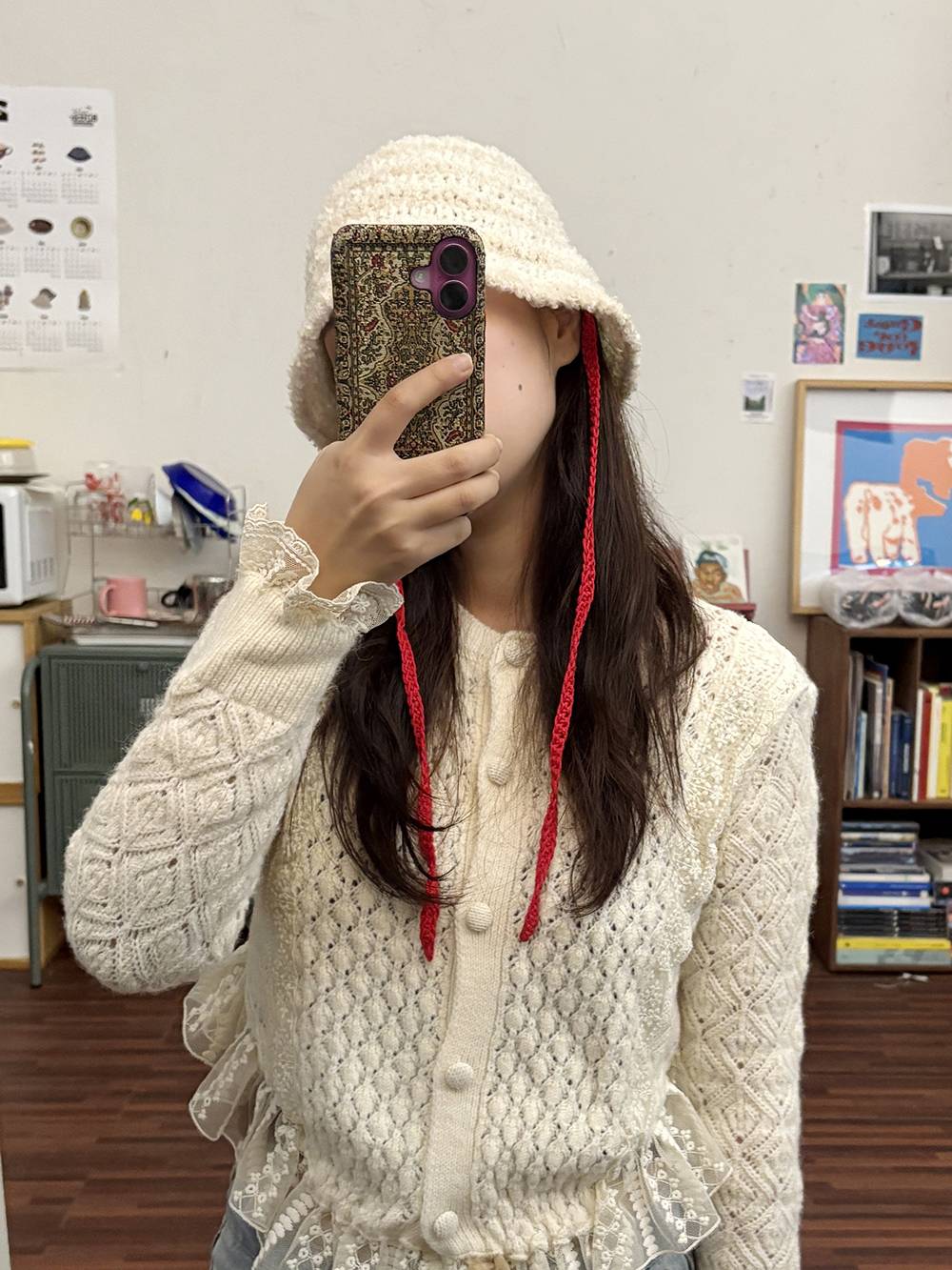 TEDDY BUCKET HAT 테디 니트 버킷햇 - Ivory