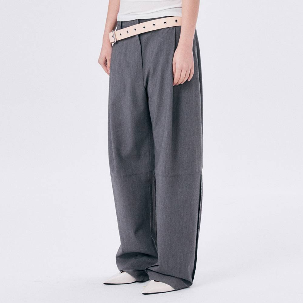 ONE TUCK WOOL PANTS 2 / GRAY