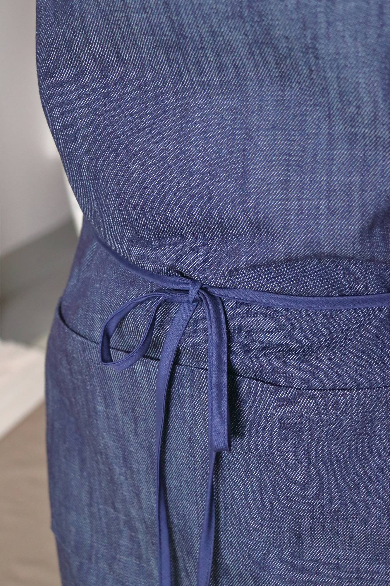 Basic Apron A in Organic cotton Denim Indigo