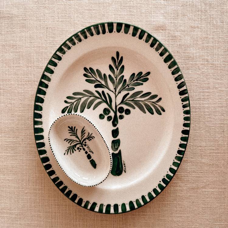 PALM TREE OVAL PLATE - SMALL - BOHOLICA 보호리카 - CAVA LIFE