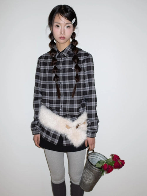 TOGGLE FUR BELT (IVORY)