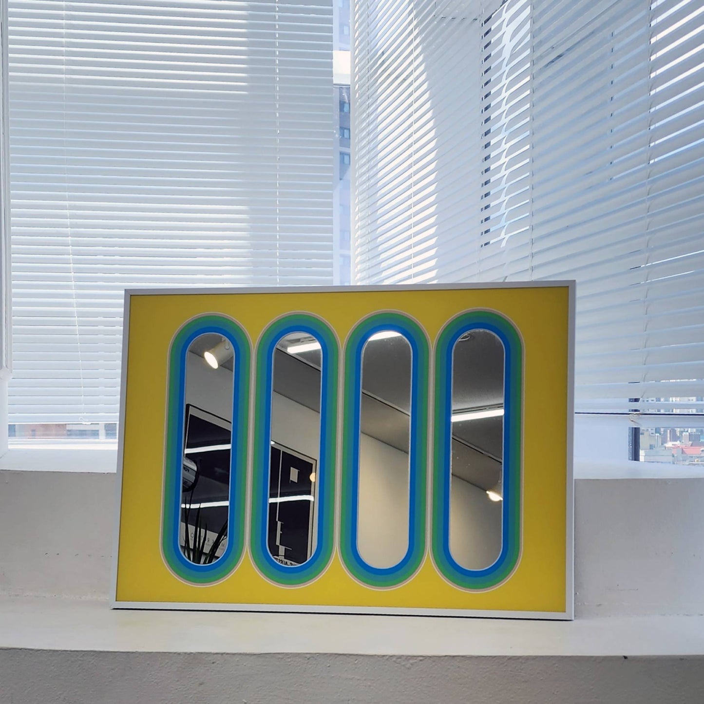 타원과 노랑 포스터 거울 B3/가로형