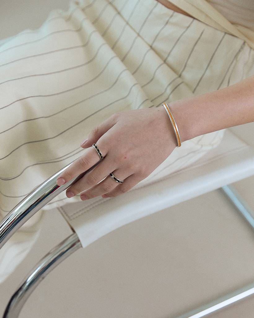 crochet bangle/ orange