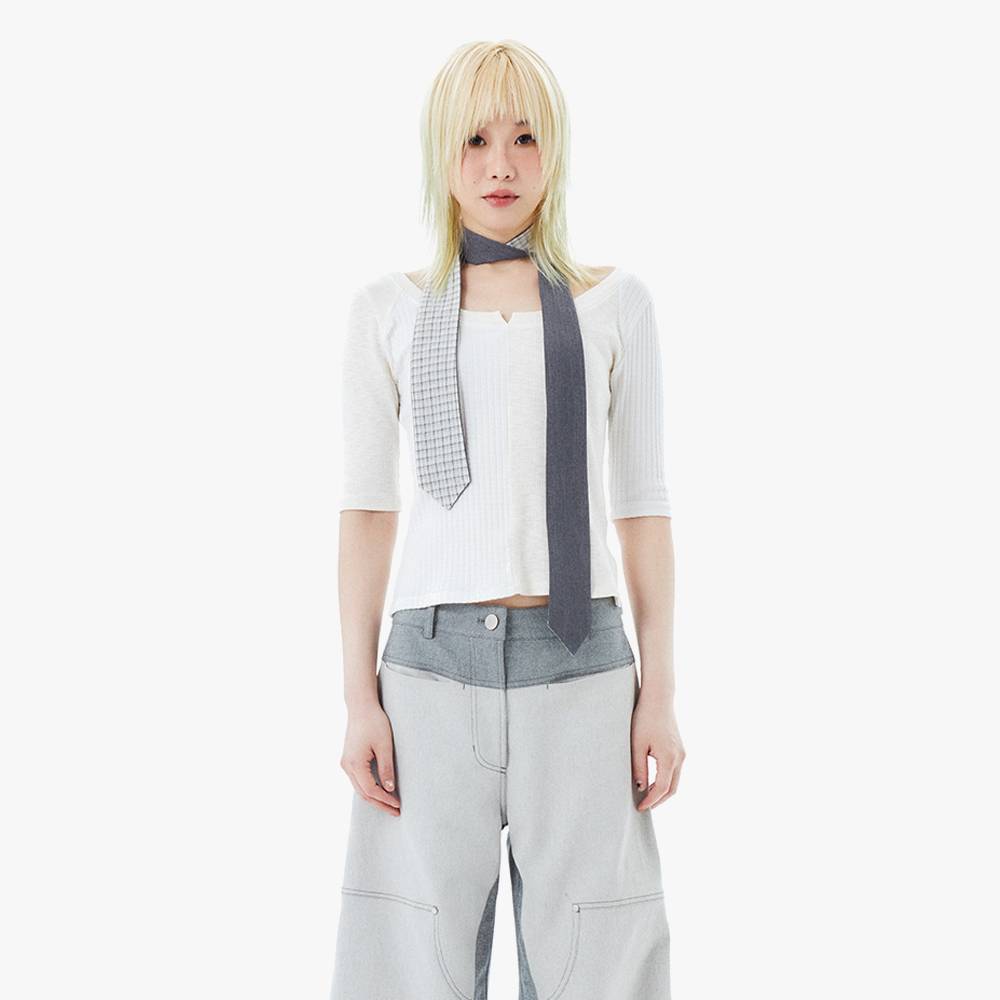 2-WAY TIE SCARF / GRAY